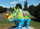 177 rhino : Maxfields coach, 22-26 August 2016: Torquay area, Babbacombe/ St Mary Church, Rhino Trail, 'Down the Road'